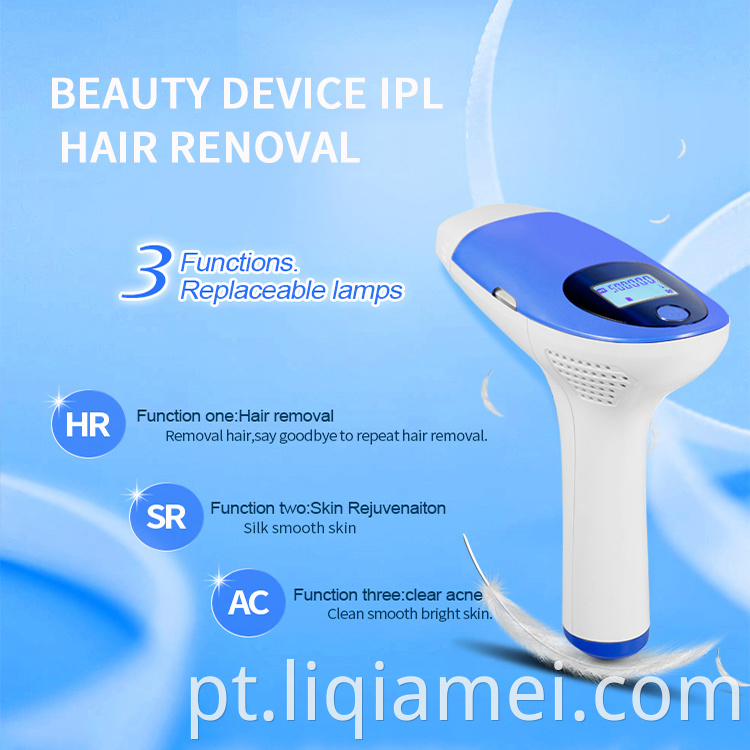 Produtos de beleza para mulheres Remoção permanente de cabelo IPL Remoção de cabelo a laser de casa
